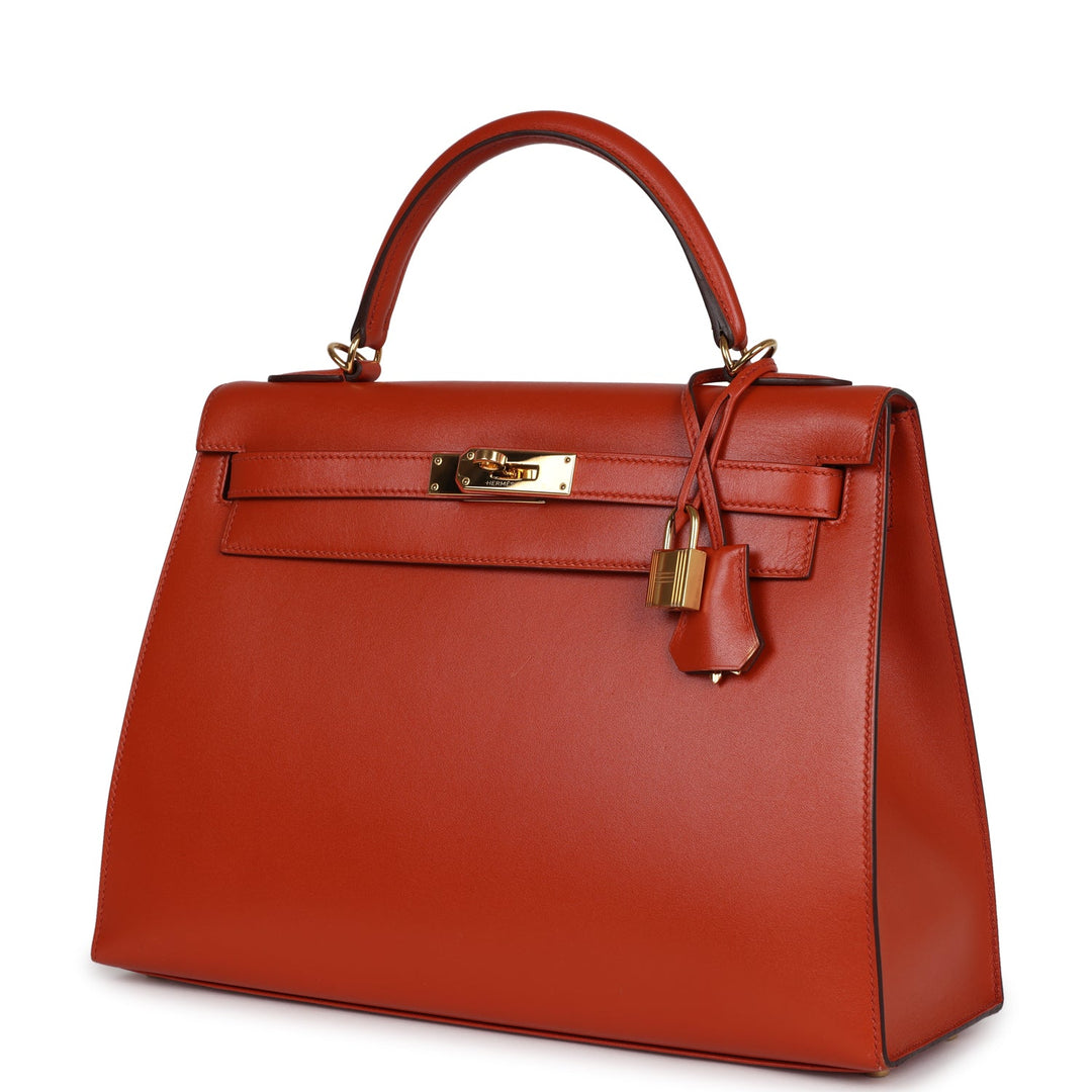 New Hermes Kelly Sellier 32 Terre Battue Tadelakt Gold Hardware