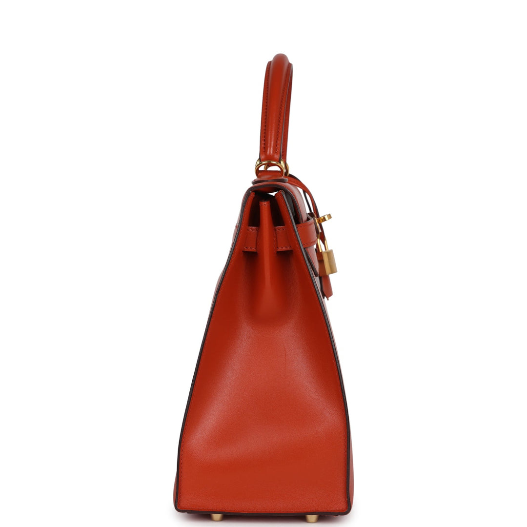Hermes Kelly Sellier 32 Terre Battue Tadelakt Gold Hardware