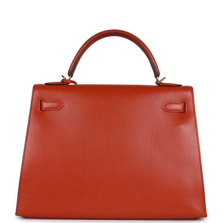New Hermes Kelly Sellier 32 Terre Battue Tadelakt Gold Hardware