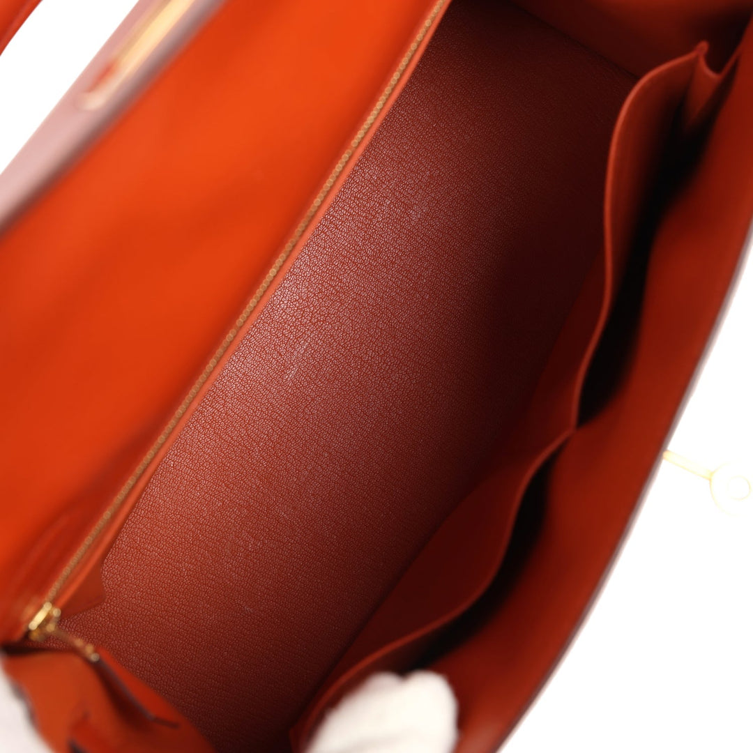 New Hermes Kelly Sellier 32 Terre Battue Tadelakt Gold Hardware