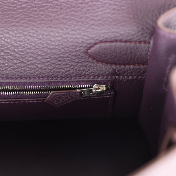 New Hermes Fringe Shoulder Kelly 42 JPG Raisin Clemence Palladium Hardware