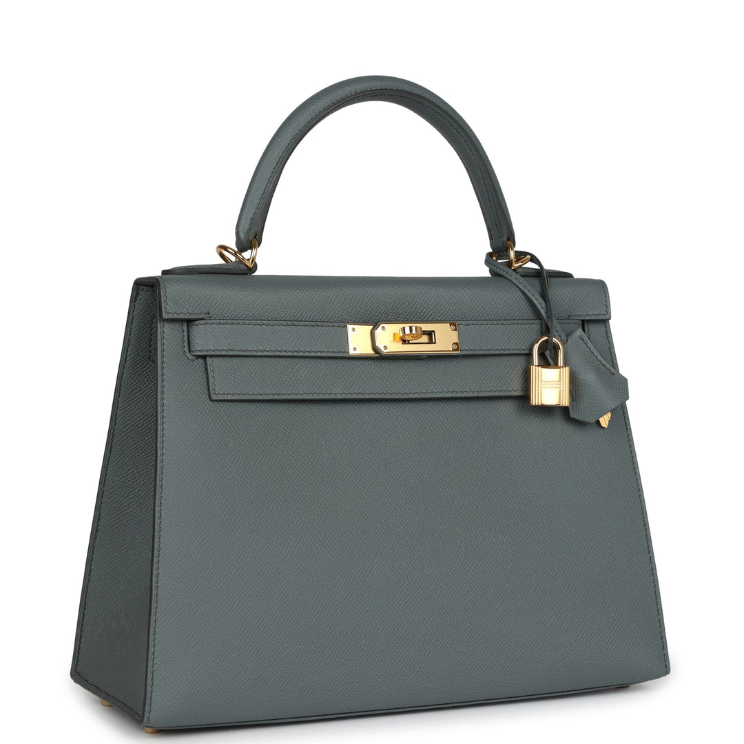 New Hermes Kelly Sellier 28 Vert Amande Epsom Gold Hardware