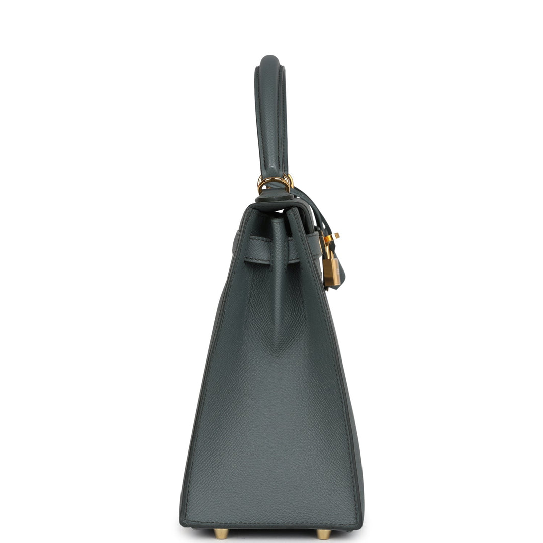 New Hermes Kelly Sellier 28 Vert Amande Epsom Gold Hardware