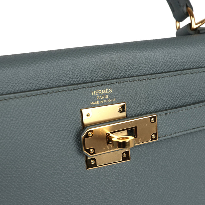 New Hermes Kelly Sellier 28 Vert Amande Epsom Gold Hardware