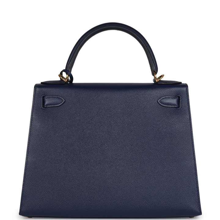 New Hermes Kelly Sellier 28 Bleu Saphir Epsom Gold Hardware