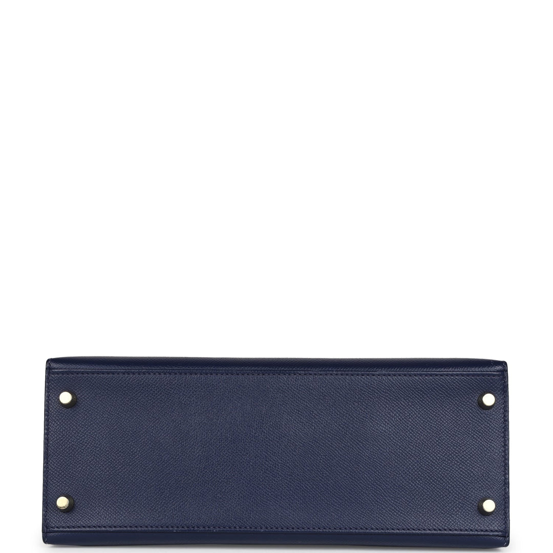 New Hermes Kelly Sellier 28 Bleu Saphir Epsom Gold Hardware