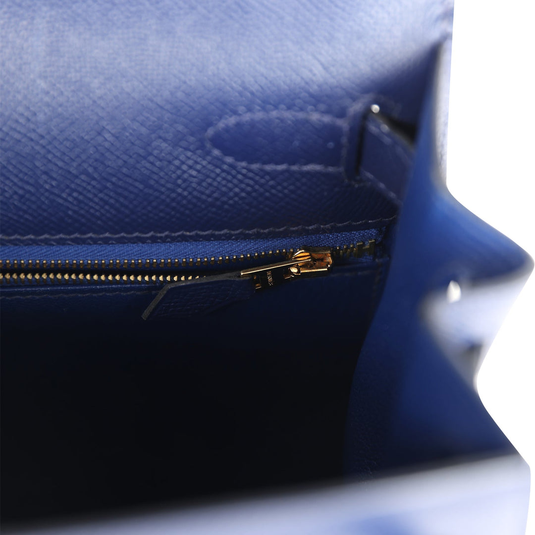 New Hermes Kelly Sellier 28 Bleu Saphir Epsom Gold Hardware