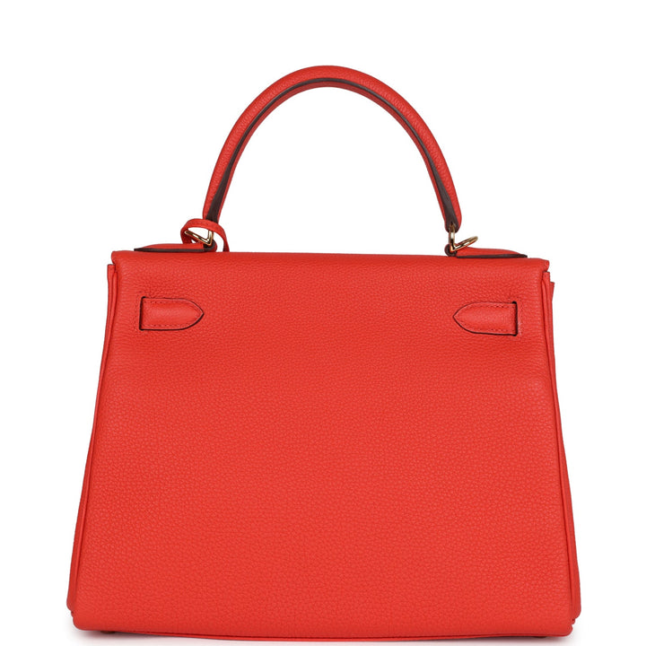 New Hermes Kelly Retourne 28 Capucine Togo Gold Hardware