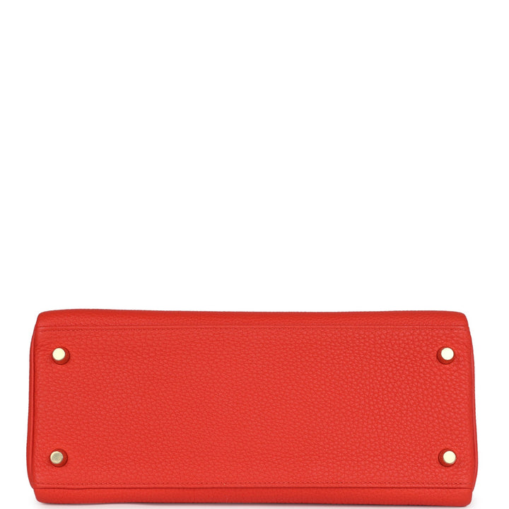 New Hermes Kelly Retourne 28 Capucine Togo Gold Hardware