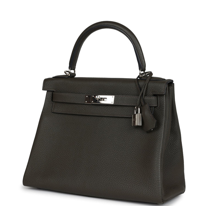 Hermes Kelly Retourne 28 Vert De Gris Togo Palladium Hardware