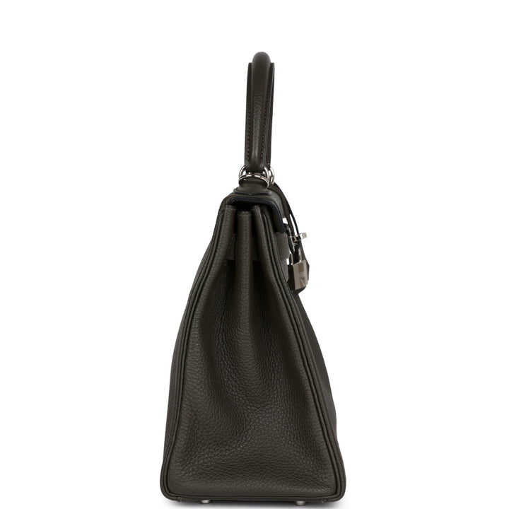 Hermes Kelly Retourne 28 Vert De Gris Togo Palladium Hardware