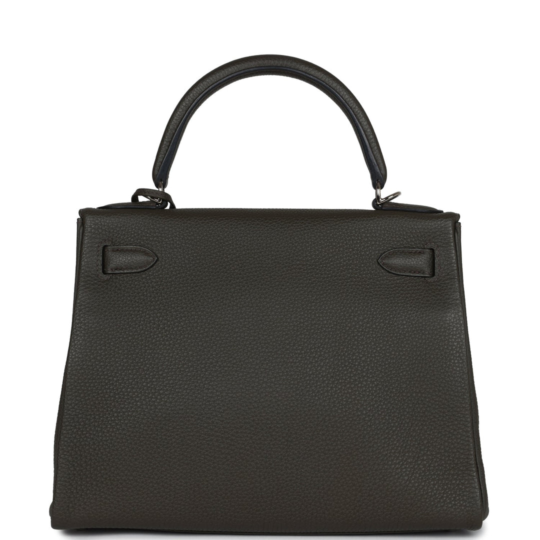 Hermes Kelly Retourne 28 Vert De Gris Togo Palladium Hardware