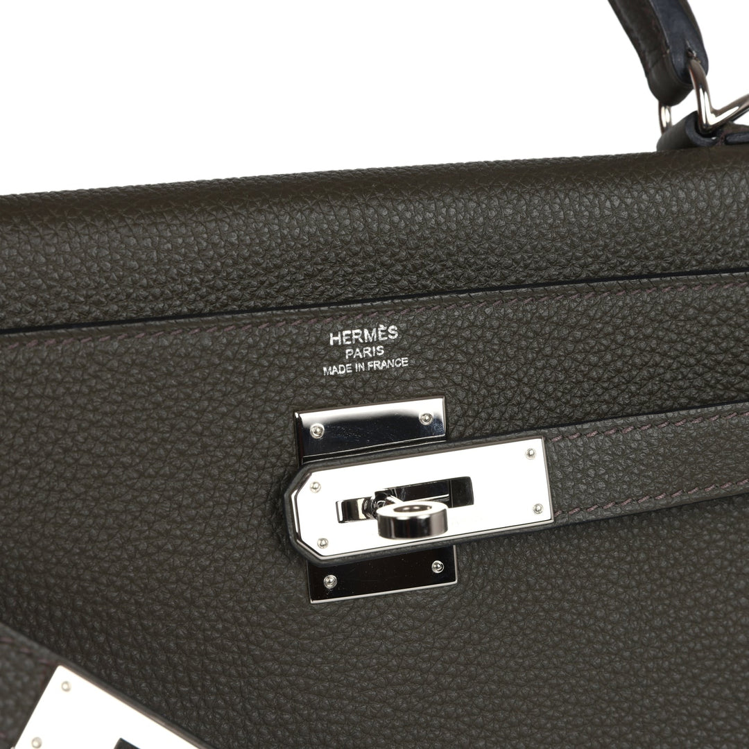 Hermes Kelly Retourne 28 Vert De Gris Togo Palladium Hardware