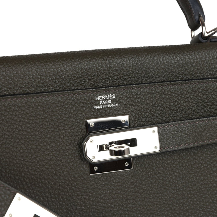 Hermes Kelly Retourne 28 Vert De Gris Togo Palladium Hardware