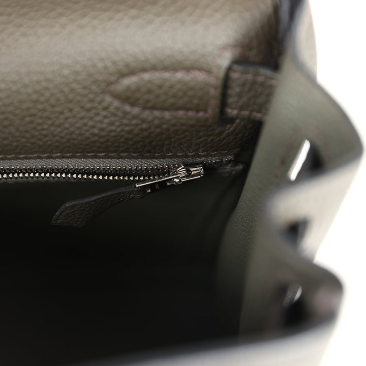 Hermes Kelly Retourne 28 Vert De Gris Togo Palladium Hardware