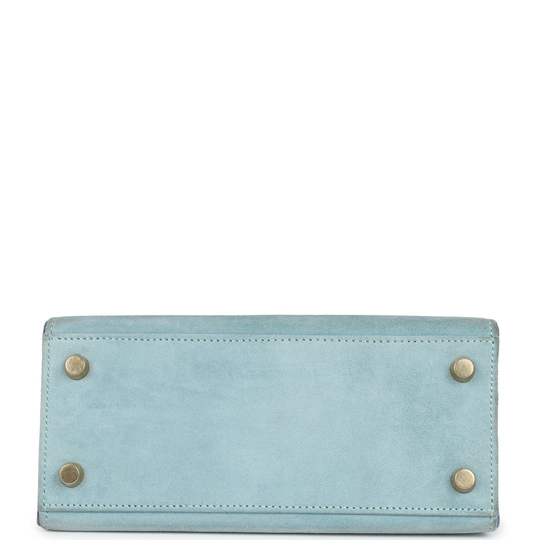 Hermes Kelly Sellier 20 Bleu Electric and Aqua Doblis Gold Hardware