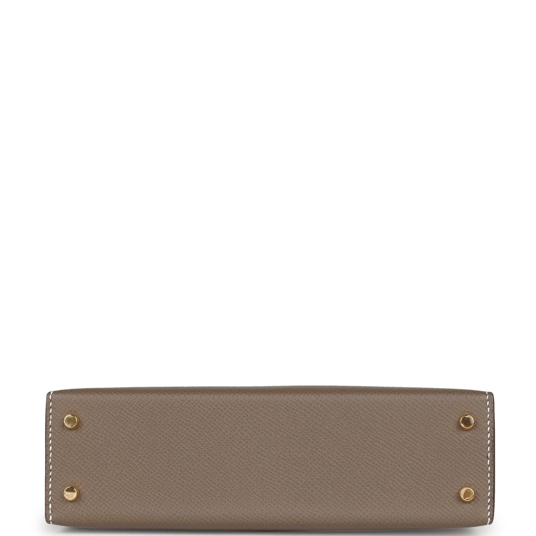 Hermes Kelly Sellier 20 Etoupe Epsom Gold Hardware