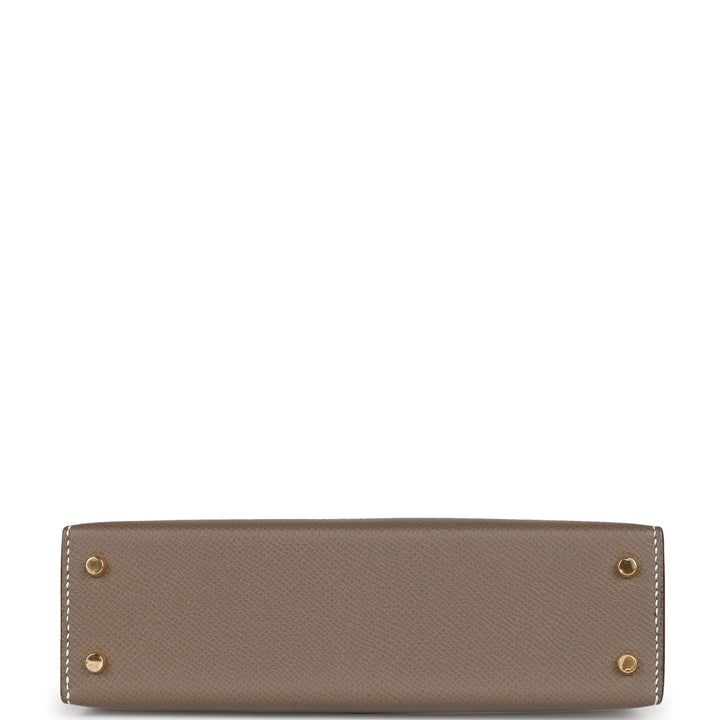 Hermes Kelly Sellier 20 Etoupe Epsom Gold Hardware