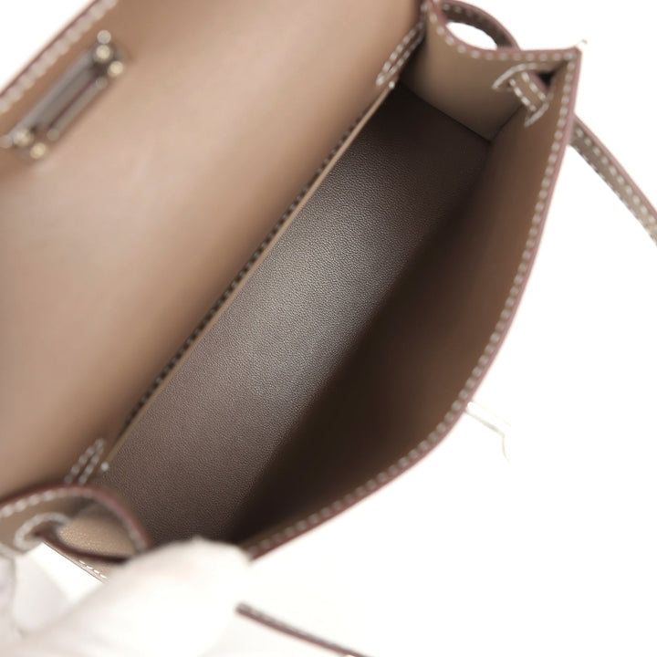 Hermes Kelly Sellier 20 Etoupe Epsom Palladium Hardware