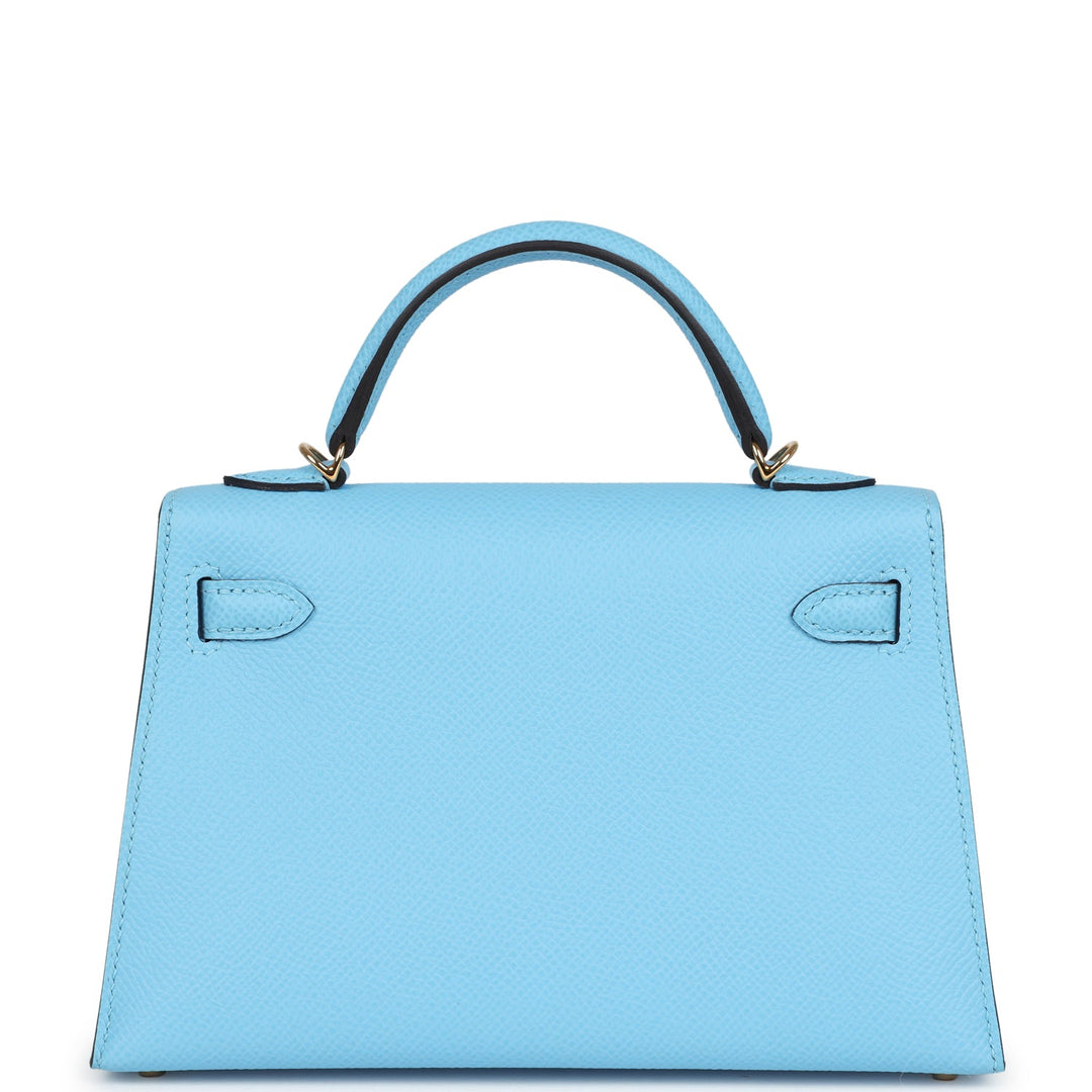 Hermes Kelly Sellier 20 Celeste Epsom Gold Hardware