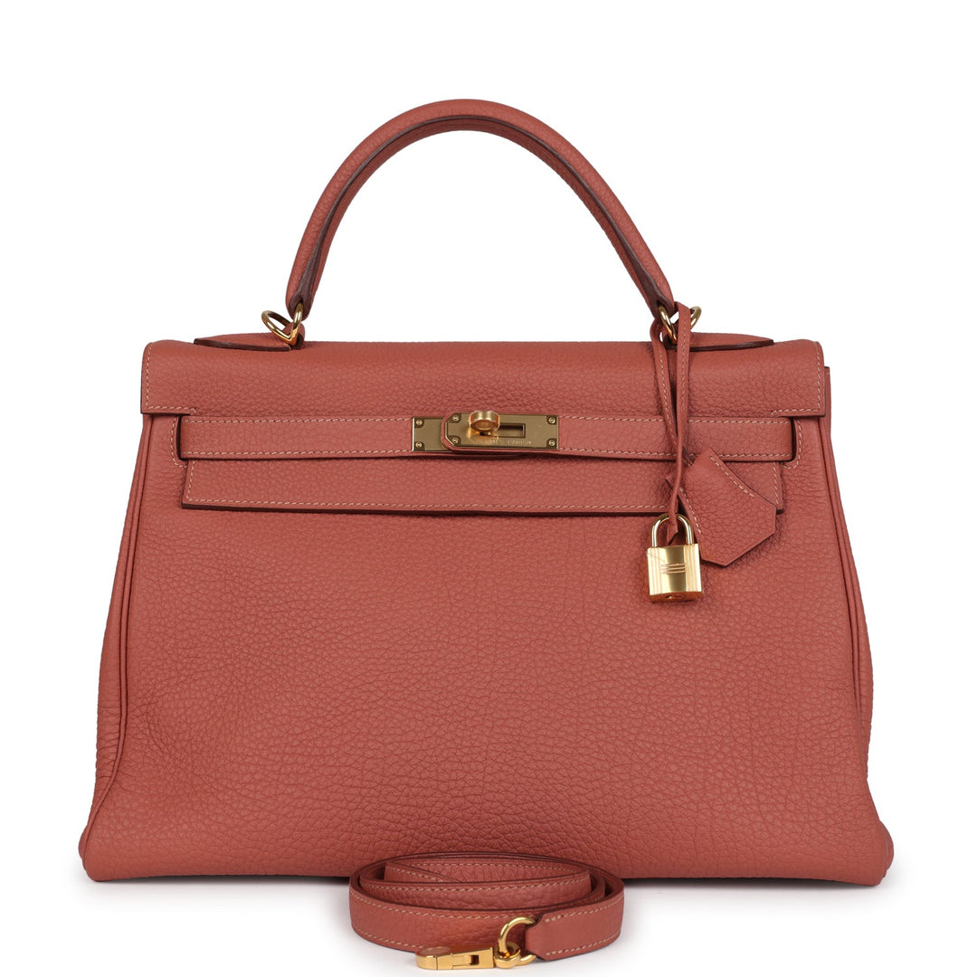 New Hermes Kelly Retourne 32 Rosy Togo Gold Hardware