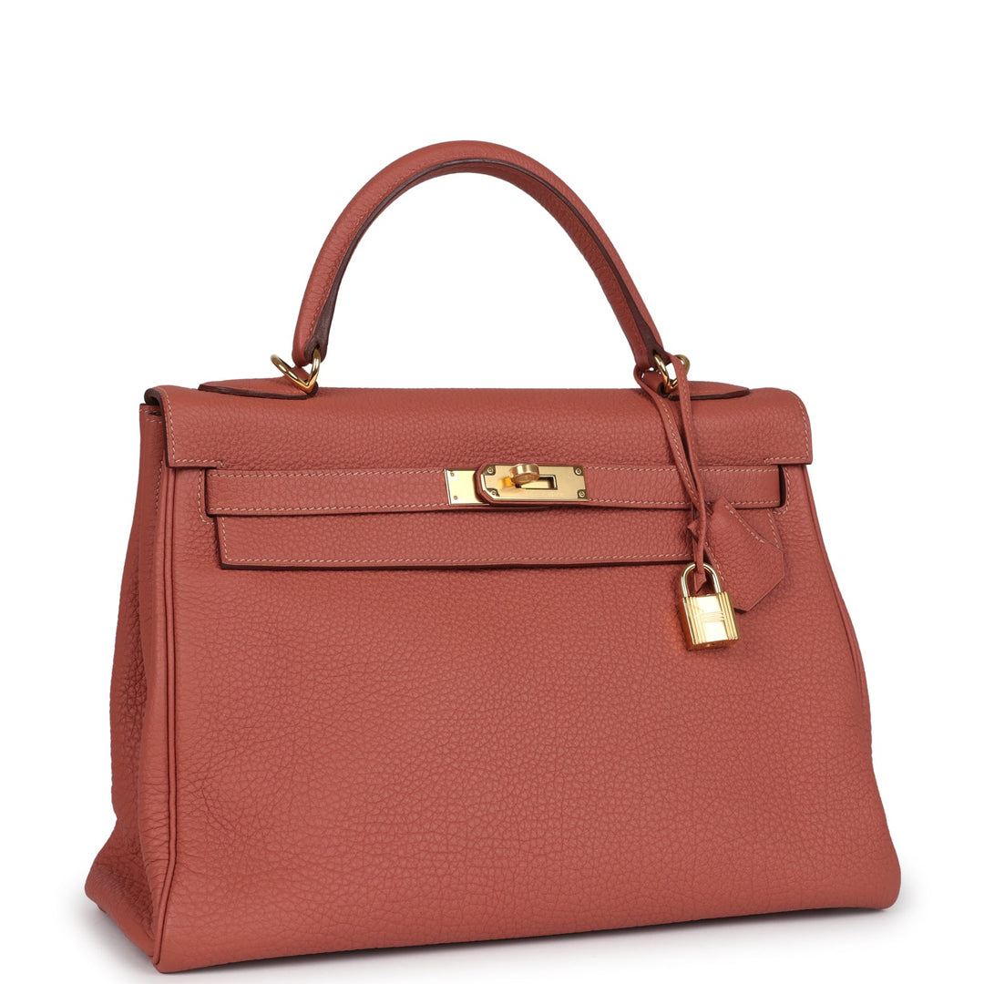 New Hermes Kelly Retourne 32 Rosy Togo Gold Hardware