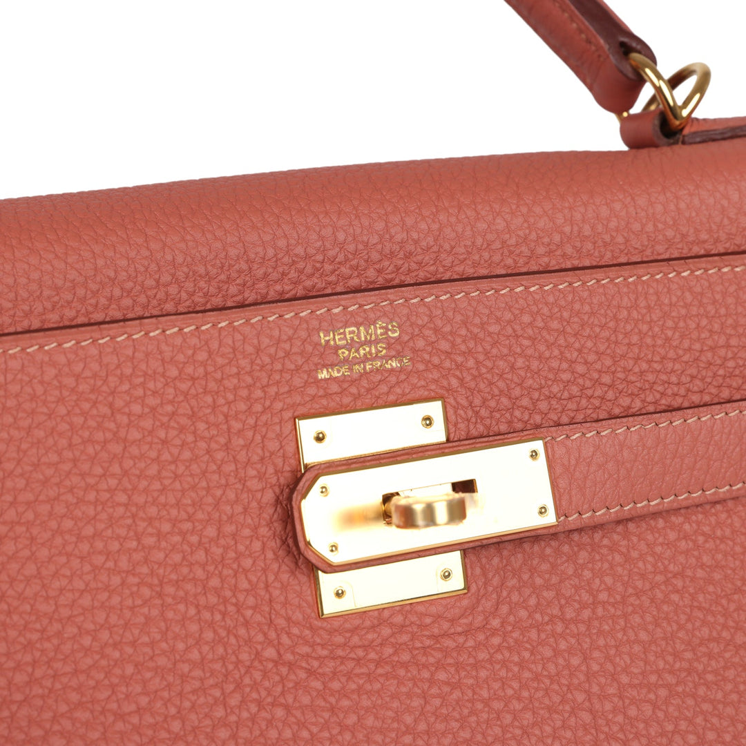 New Hermes Kelly Retourne 32 Rosy Togo Gold Hardware