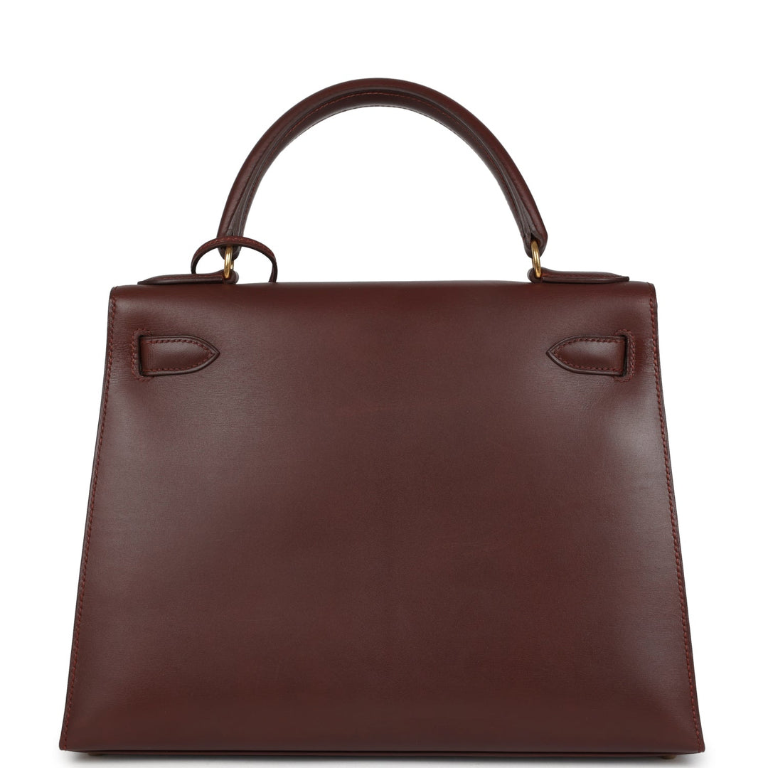 Hermes Kelly Sellier 28 Noisette Box Gold Hardware