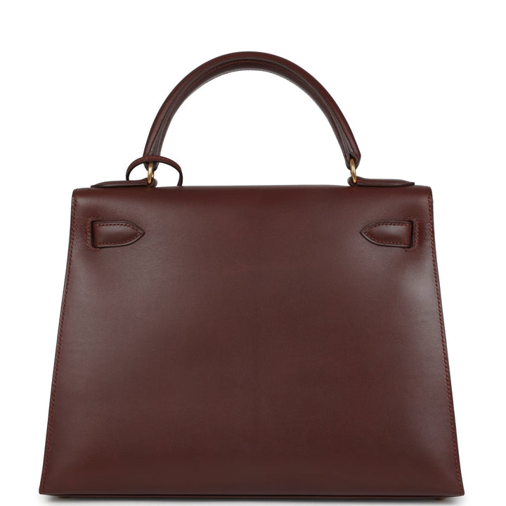 Hermes Kelly Sellier 28 Noisette Box Gold Hardware