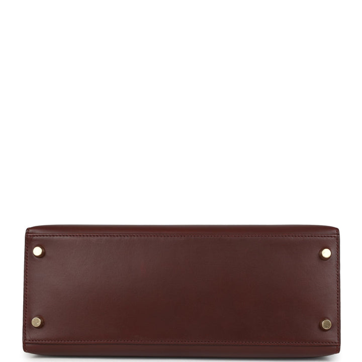 Hermes Kelly Sellier 28 Noisette Box Gold Hardware