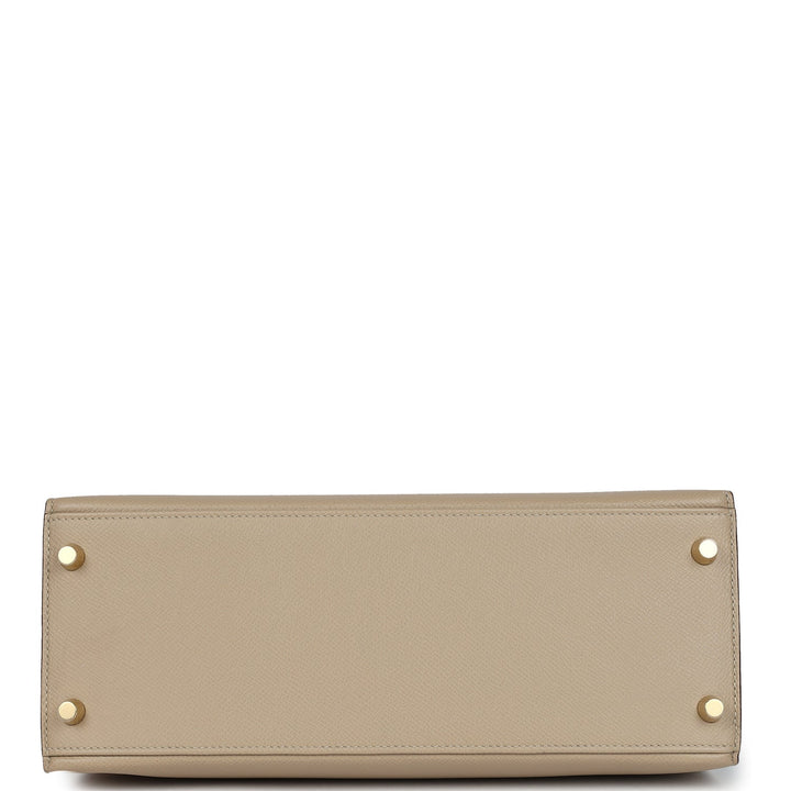 Hermes Special Order (HSS) Kelly Sellier 28 Malachite and Trench Epsom Permabrass Hardware