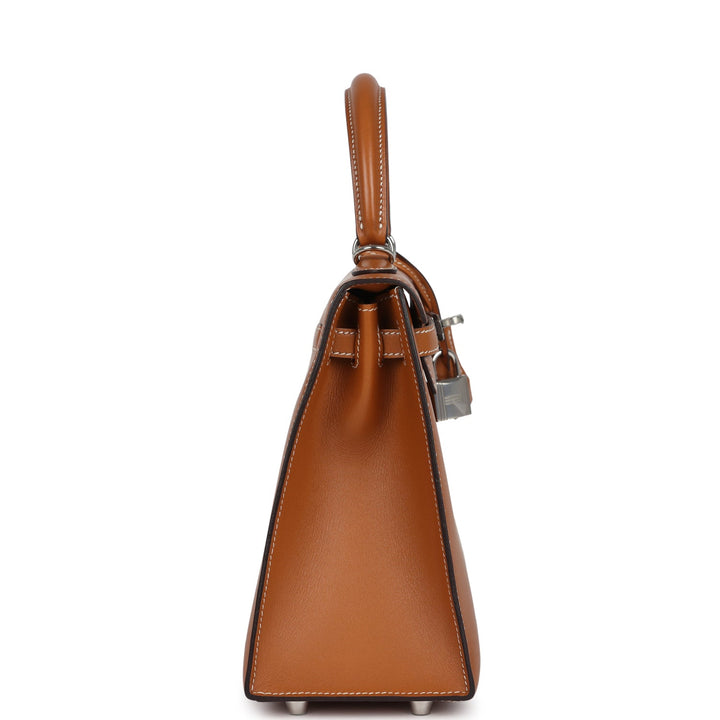 Hermes Kelly Sellier 25 Natural Sable Butler Palladium Hardware