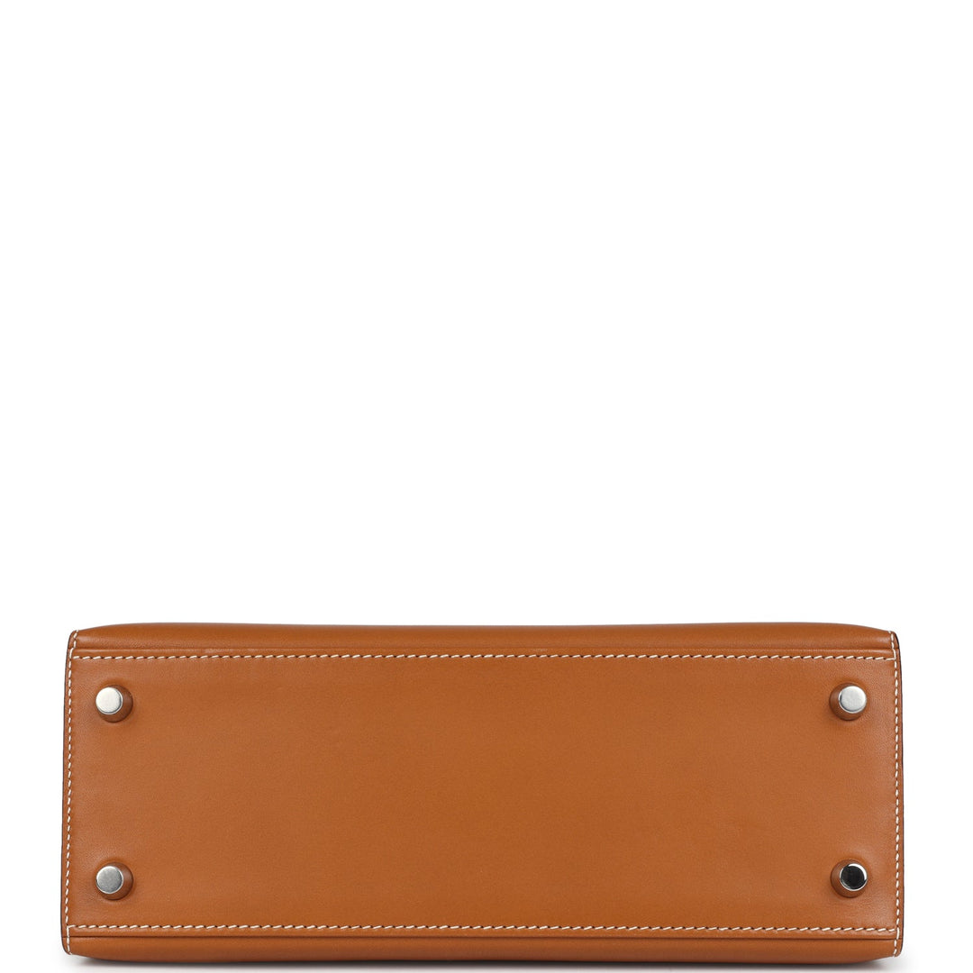 Hermes Kelly Sellier 25 Natural Sable Butler Palladium Hardware