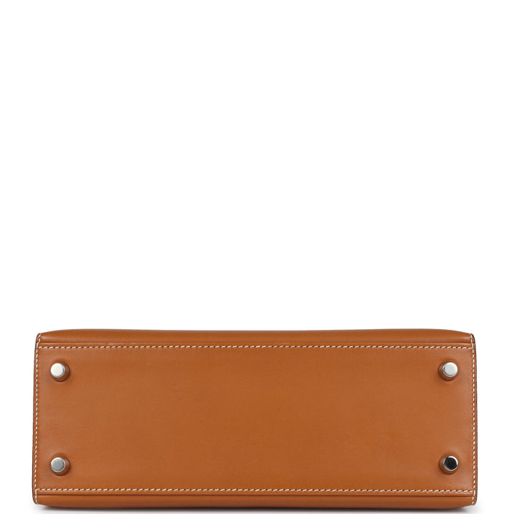 Hermes Kelly Sellier 25 Natural Sable Butler Palladium Hardware
