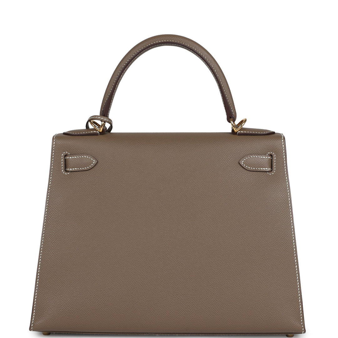 Hermes Kelly Sellier 28 Etoupe Epsom Gold Hardware