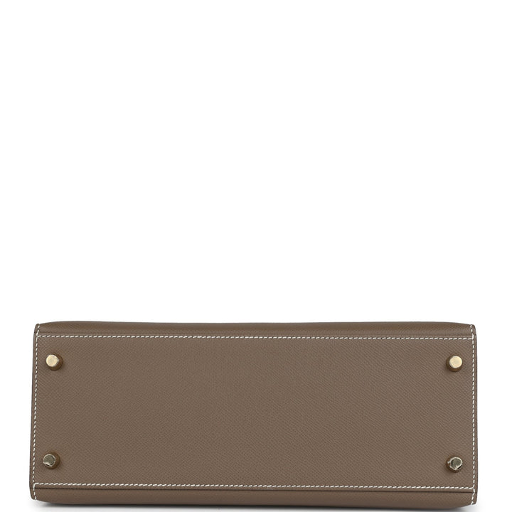 Hermes Kelly Sellier 28 Etoupe Epsom Gold Hardware