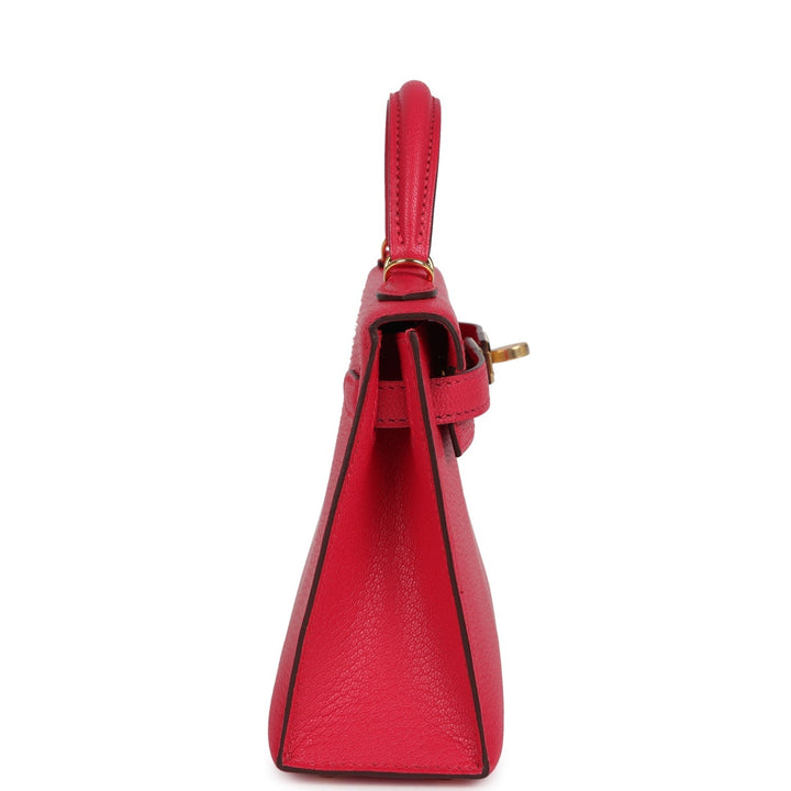Hermes Kelly Sellier 20 Rose Extreme Chevre Gold Hardware