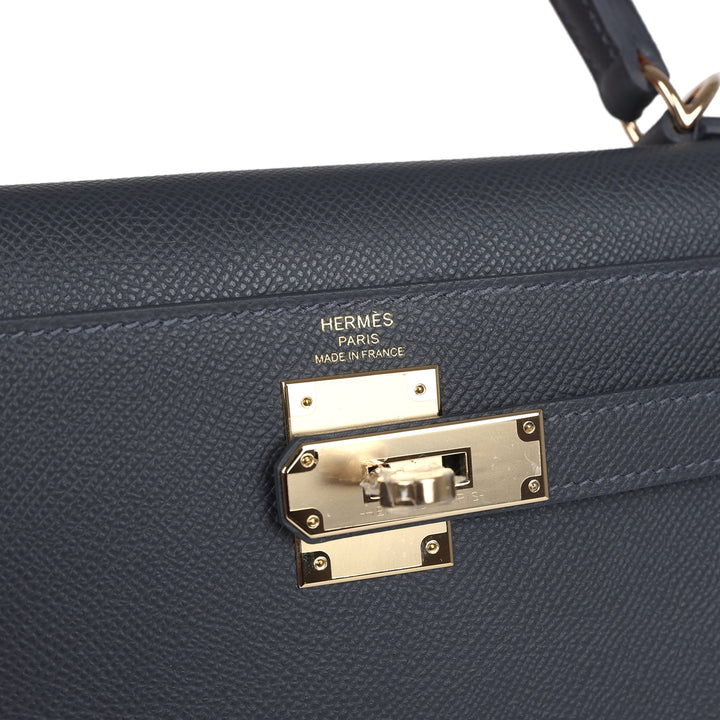 Hermes Kelly Sellier 28 Ardoise Epsom Permabrass Hardware