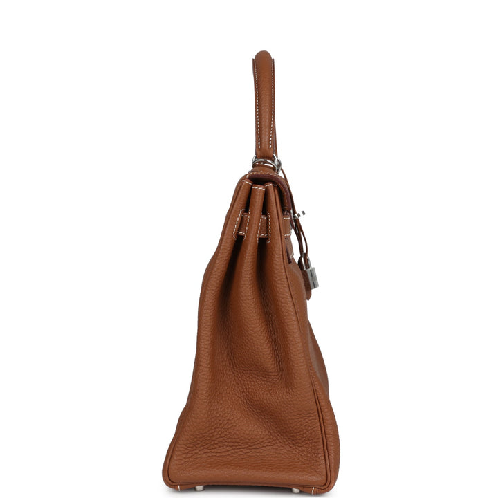 New Hermes Kelly Retourne 35 Gold Togo Palladium Hardware