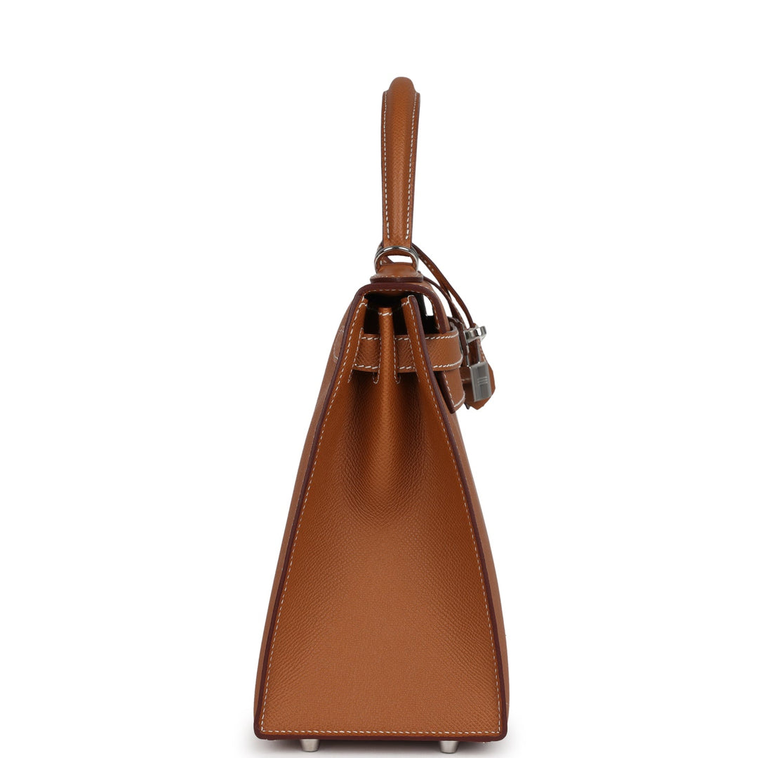 Hermes Kelly Sellier 28 Gold Epsom Palladium Hardware