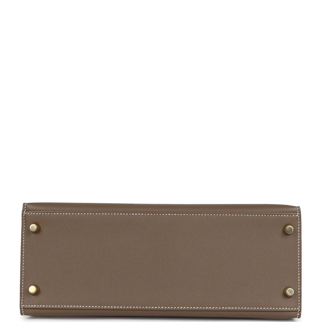 Hermes Kelly Sellier 28 Etoupe Epsom Gold Hardware