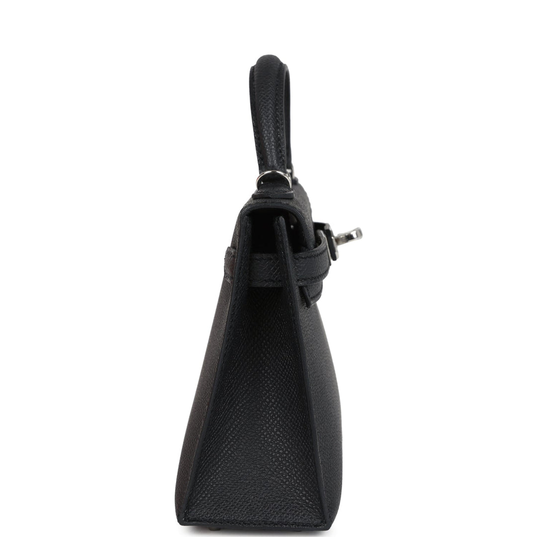 Hermes Kelly Sellier 20 Black Epsom Palladium Hardware