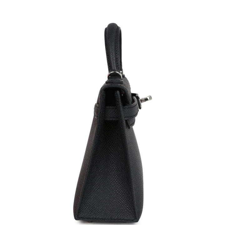 Hermes Kelly Sellier 20 Black Epsom Palladium Hardware