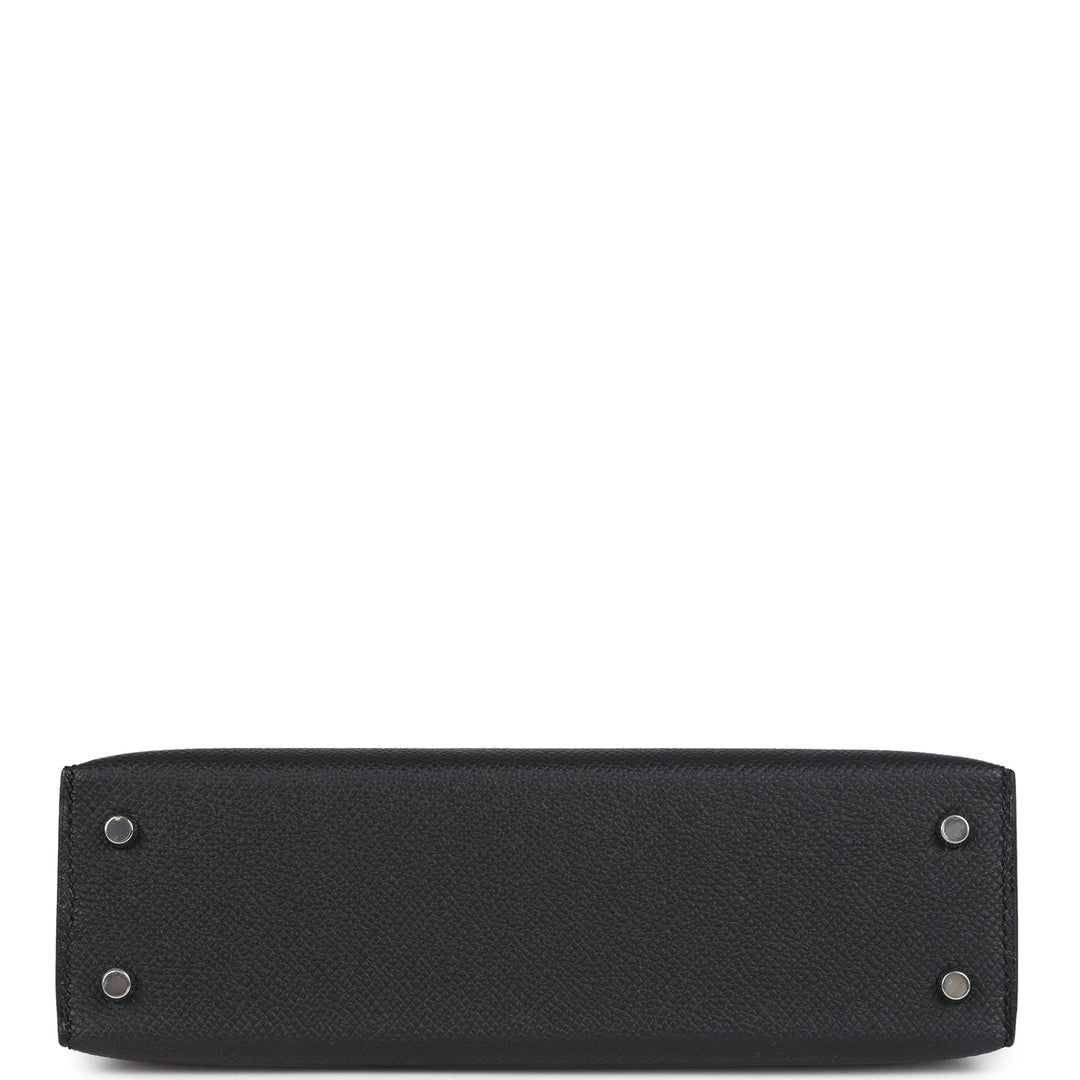 Hermes Kelly Sellier 20 Black Epsom Palladium Hardware