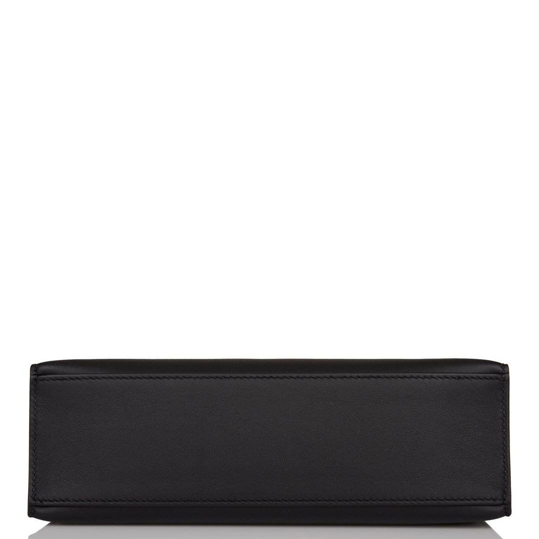 Top quality Hermes Kelly Pochette Black Swift Gold Hardware
