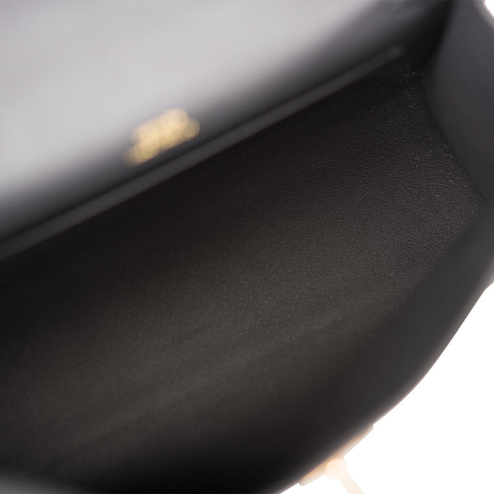 Top quality Hermes Kelly Pochette Black Swift Gold Hardware
