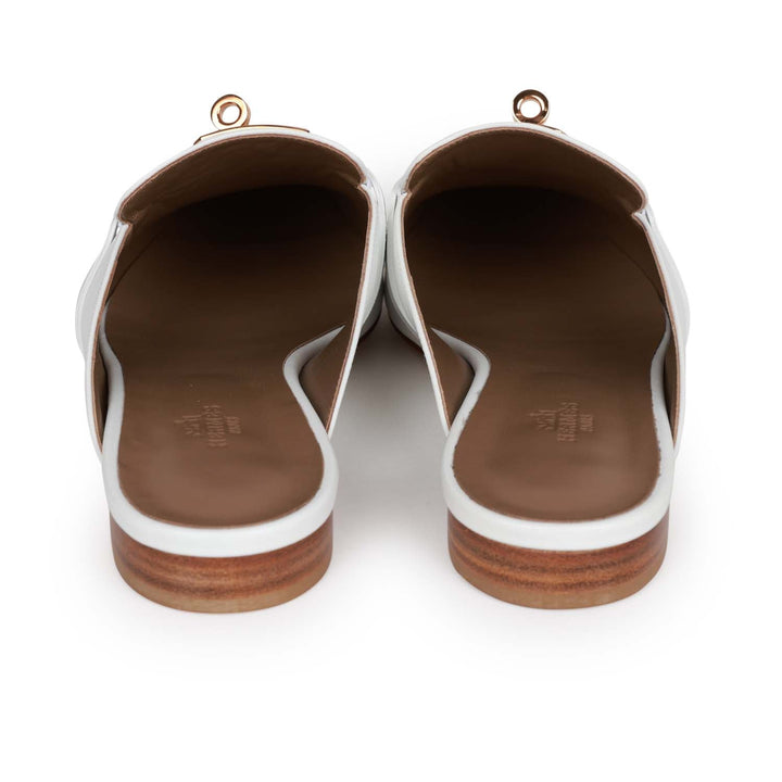 Top quality Hermes Oz Mule White Calfskin Rose Gold Hardware 40.5