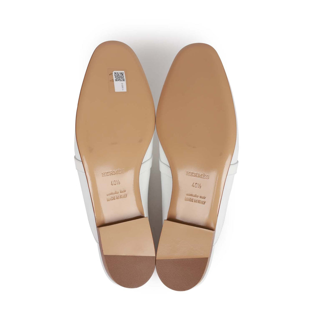Top quality Hermes Oz Mule White Calfskin Rose Gold Hardware 40.5