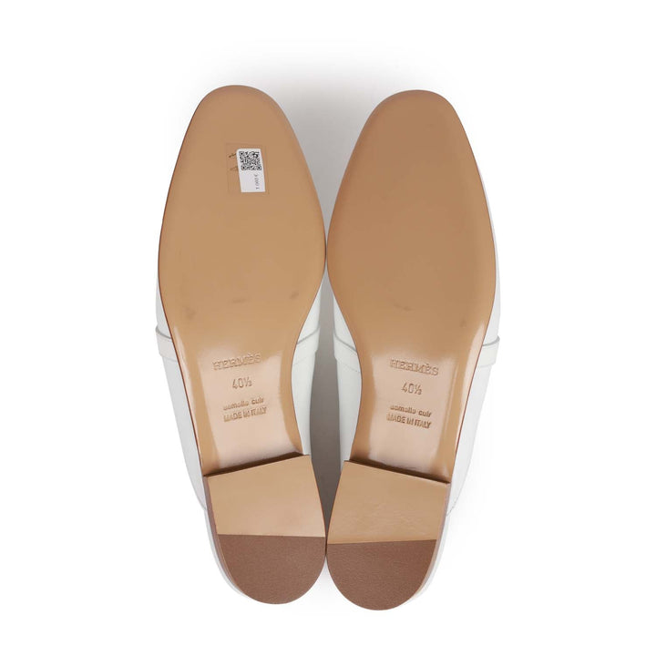 Top quality Hermes Oz Mule White Calfskin Rose Gold Hardware 40.5