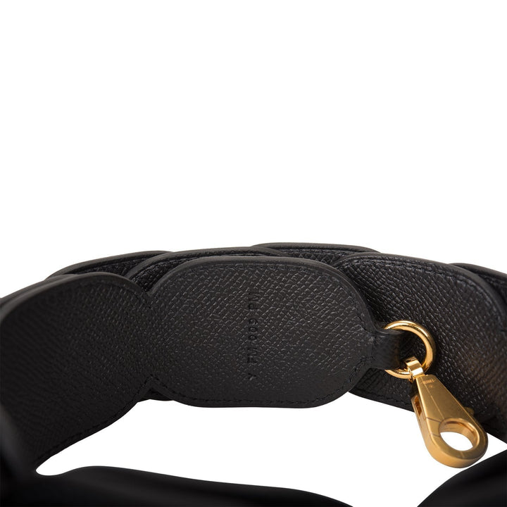 Top quality Hermes Black and Gold Epsom Maillons Shoulder Strap 109cm